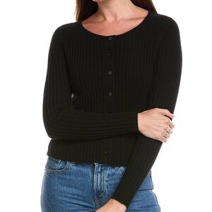 THE CASHMERE PROJECT Ribbed Button Cashmere Cardigan SMALL